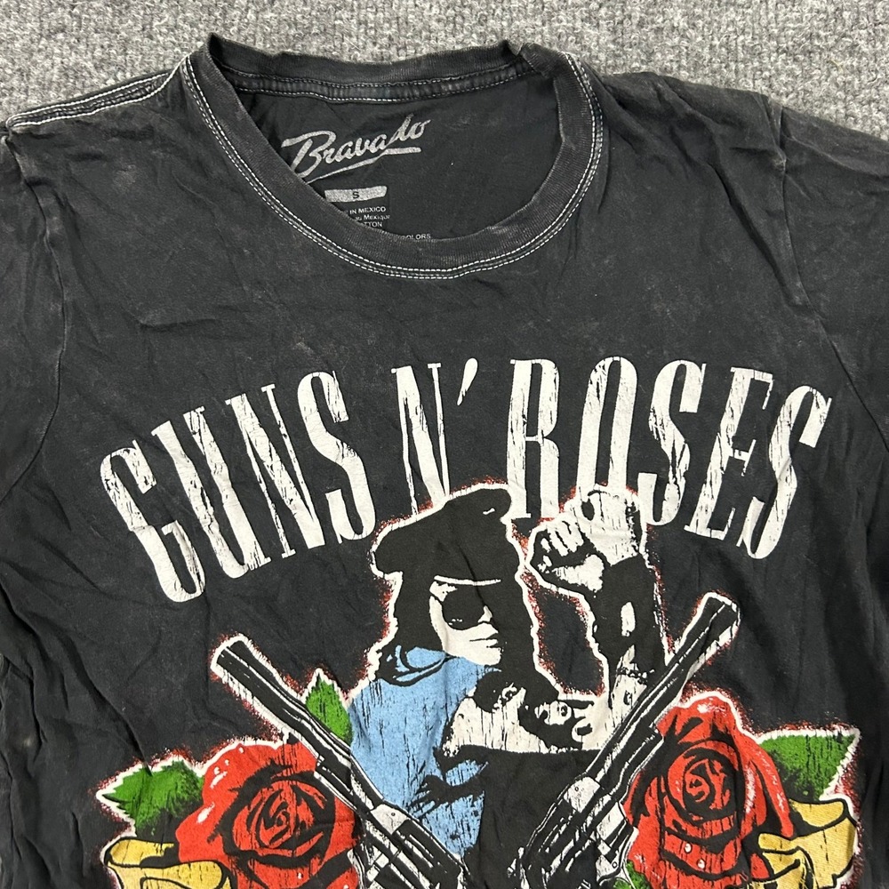 Bravado T-Shirt Womens S Black Guns N Roses 1991 Tour Graphic Slim Fit Cotton
